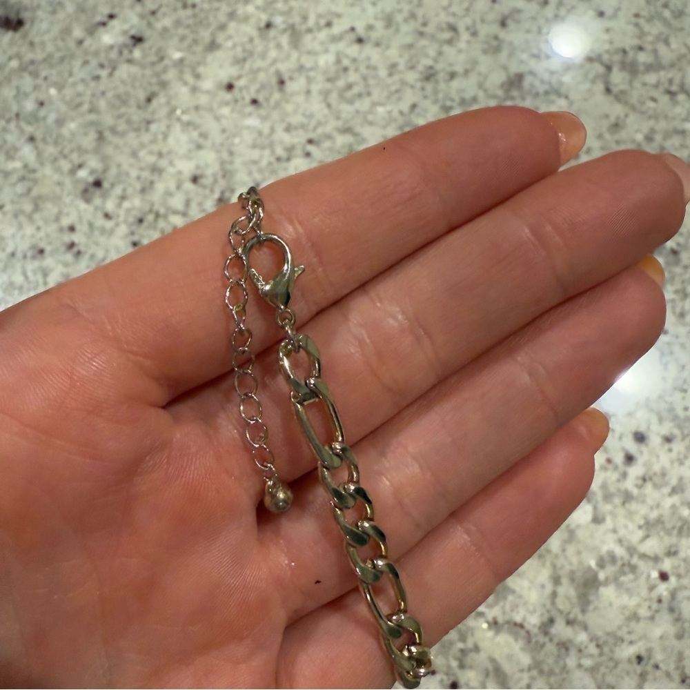 Gold Triple Cross with Rhinestone Chain Link Necklace - Picture 3 of 4